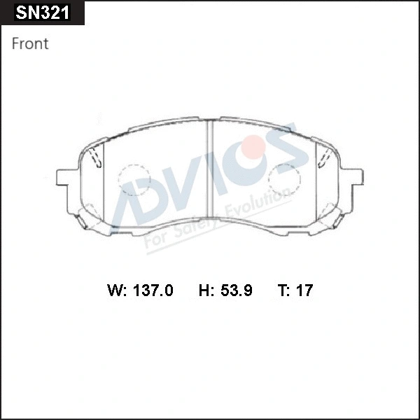 Brake Pad Set, disc brake (SN321)