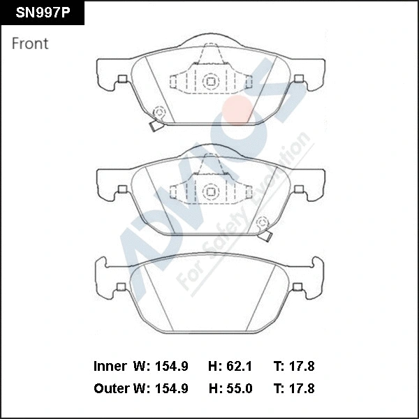 Brake Pad Set, disc brake (SN997P)