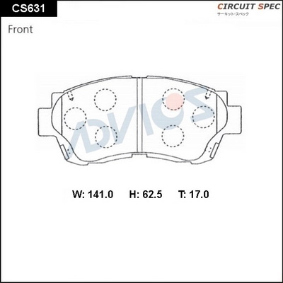 Brake Pad Set, disc brake (CS631)