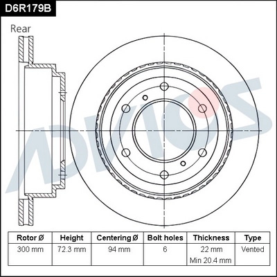 Brake Disc (D6R179B)