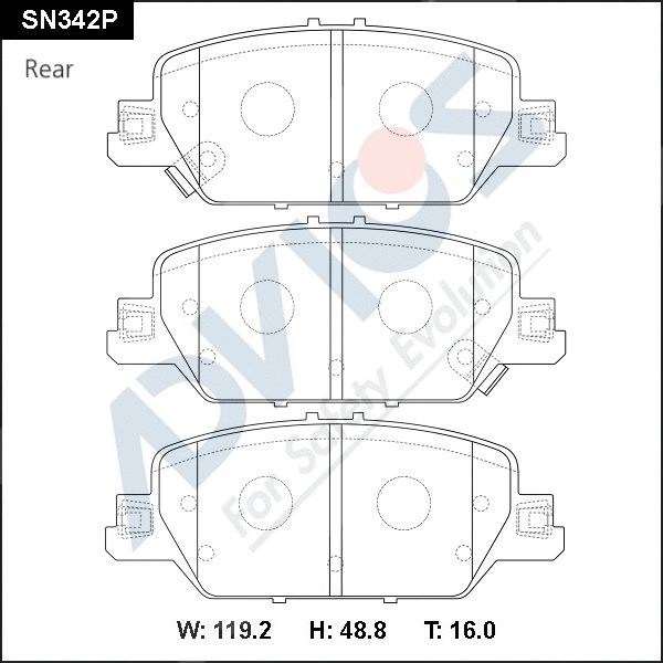 Brake Pad Set, disc brake (SN342P)