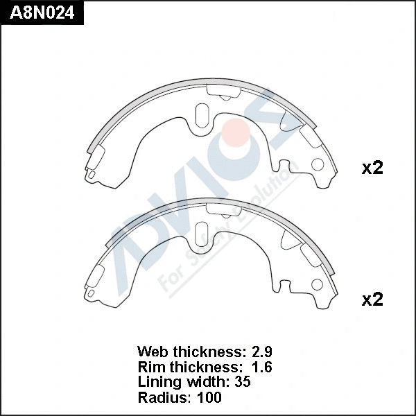 Brake Shoe Set (A8N024)