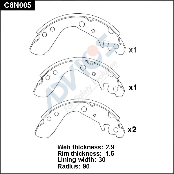 Brake Shoe Set (C8N005)