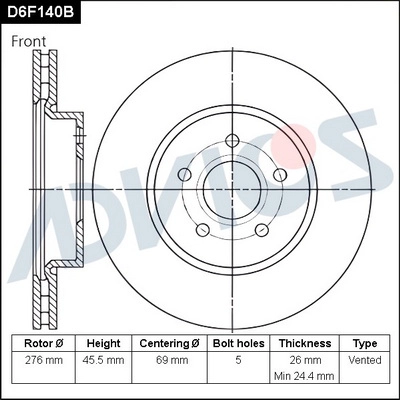 Brake Disc (D6F140B)