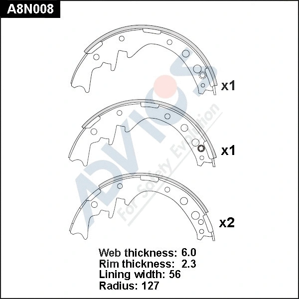 Brake Shoe Set (A8N008)