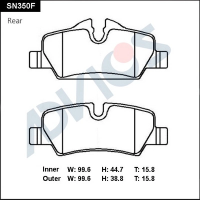 Brake Pad Set, disc brake (SN350F)