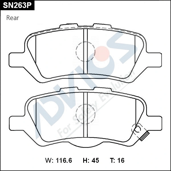 Brake Pad Set, disc brake (SN263P)
