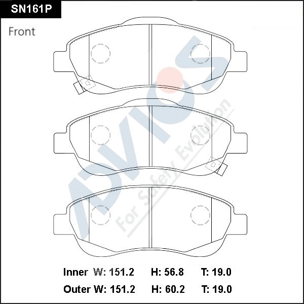 Brake Pad Set, disc brake (SN161P)