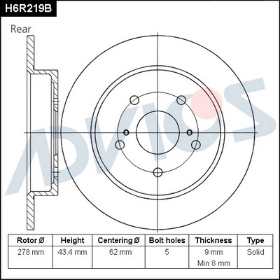 Brake Disc (H6R219B)