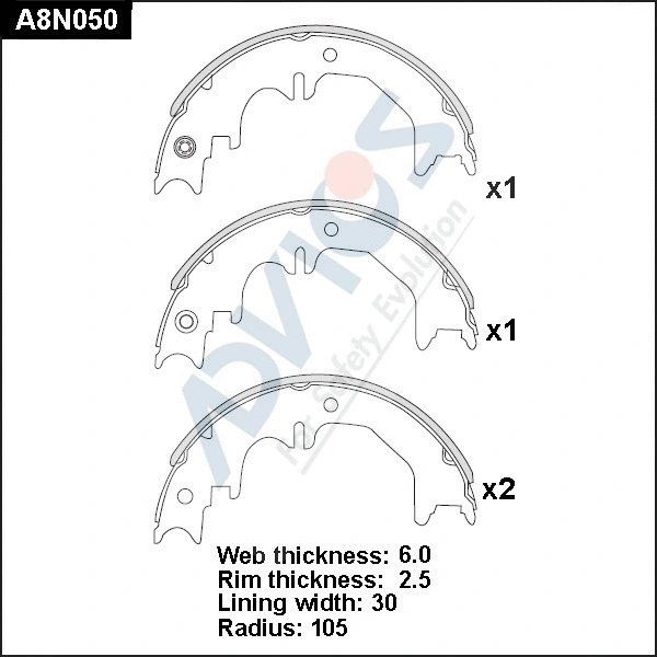 Brake Shoe Set (A8N050)