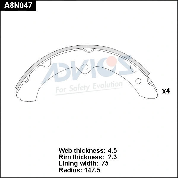 Brake Shoe Set (A8N047)