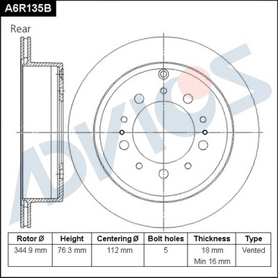 Brake Disc (A6R135B)