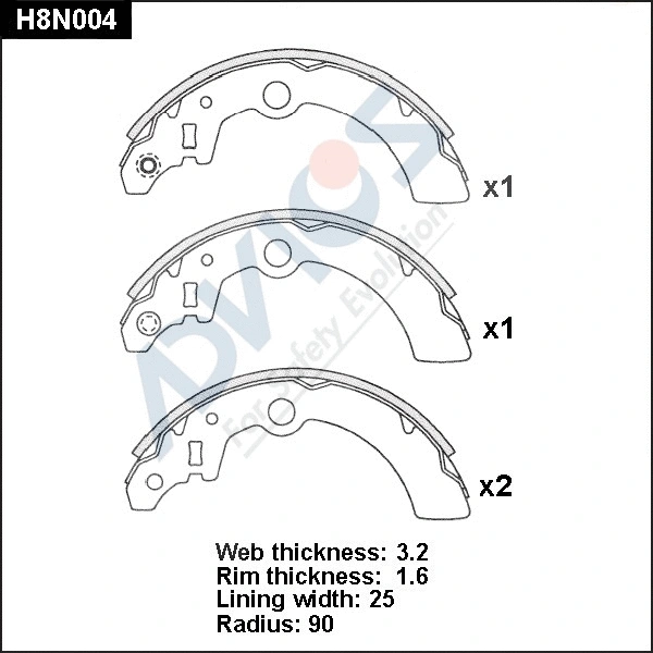Brake Shoe Set (H8N004)