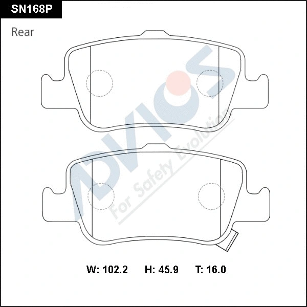 Brake Pad Set, disc brake (SN168P)