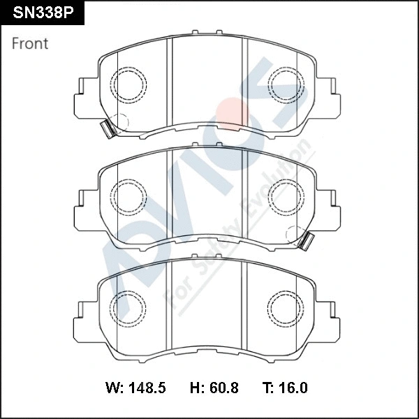 Brake Pad Set, disc brake (SN338P)