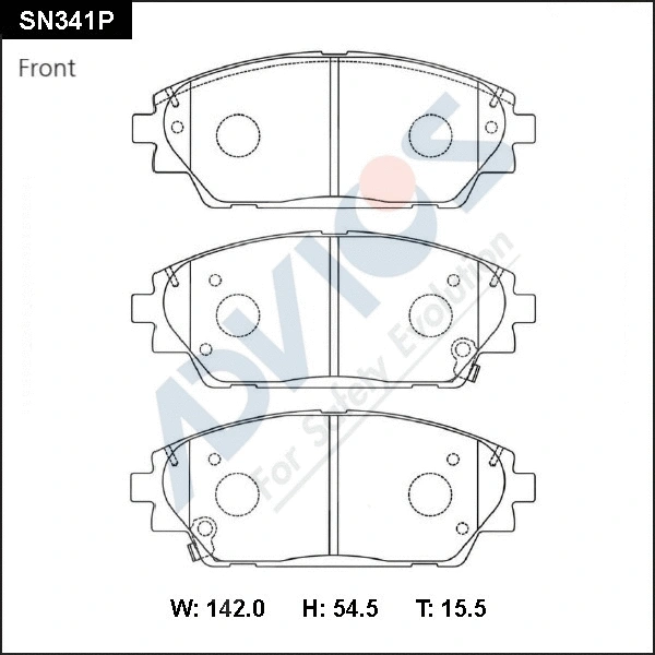 Brake Pad Set, disc brake (SN341P)
