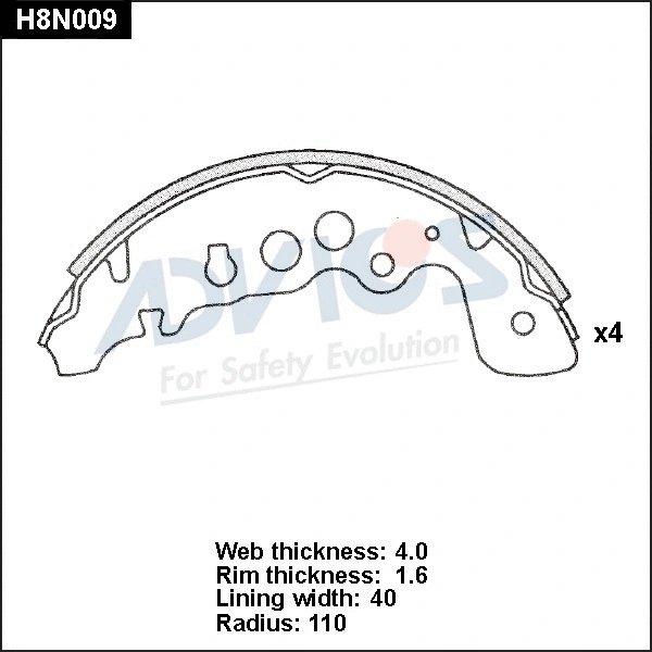 Brake Shoe Set (H8N009)