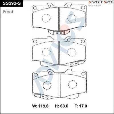 Brake Pad Set, disc brake (SS292-S)