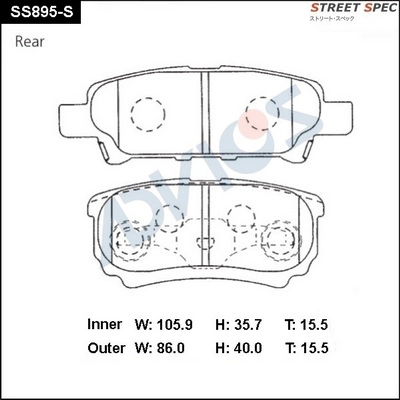 Brake Pad Set, disc brake (SS895-S)