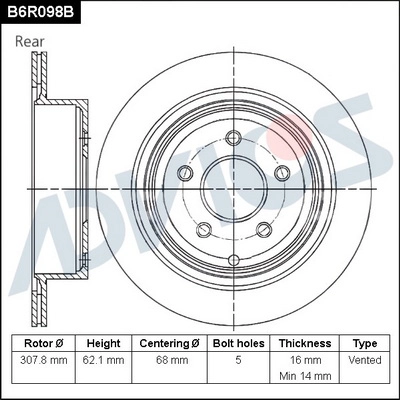 Brake Disc (B6R098B)