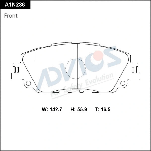 Brake Pad Set, disc brake (A1N286)