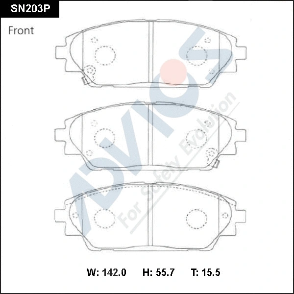 Brake Pad Set, disc brake (SN203P)