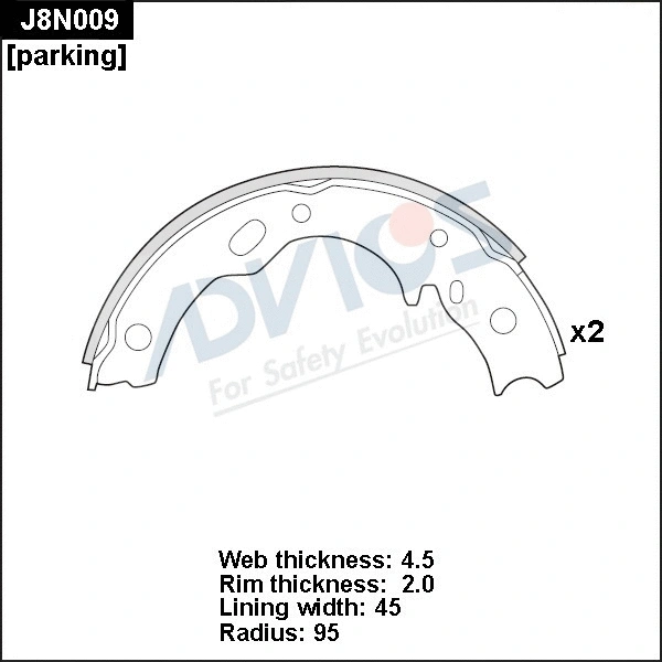 Brake Shoe Set (J8N009)
