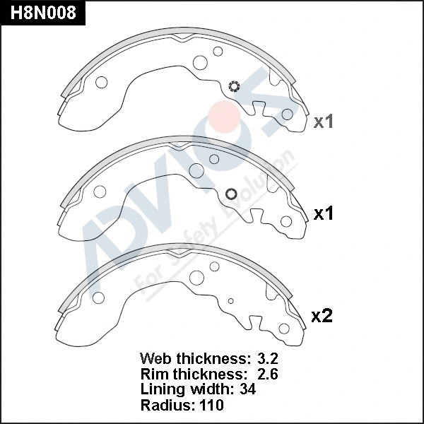 Brake Shoe Set (H8N008)