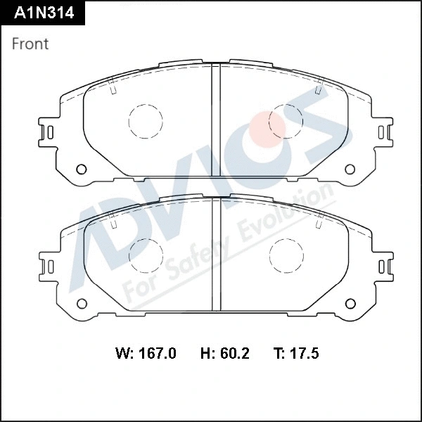 Brake Pad Set, disc brake (A1N314)
