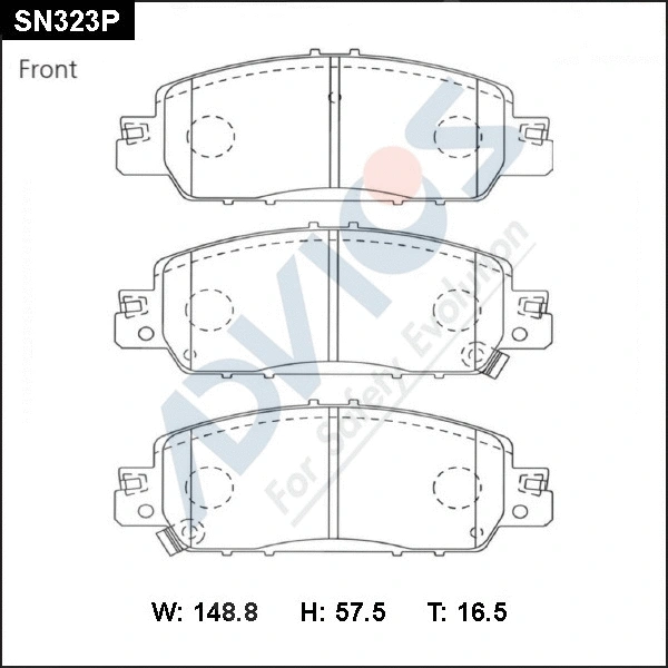 Brake Pad Set, disc brake (SN323P)