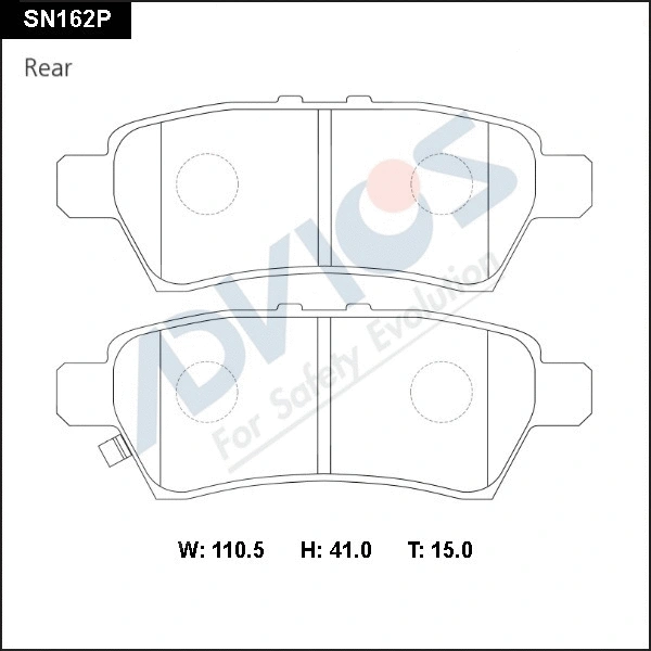 Brake Pad Set, disc brake (SN162P)