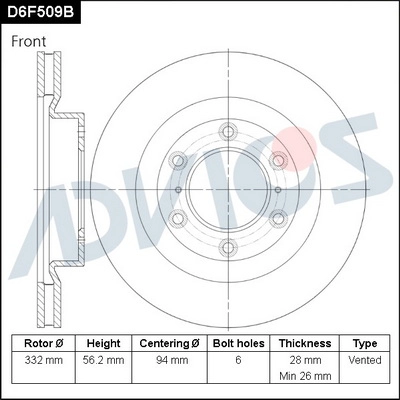 Brake Disc (D6F509B)