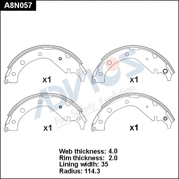 Brake Shoe Set (A8N057)
