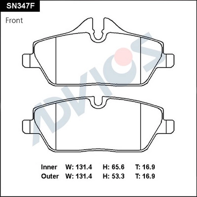 Brake Pad Set, disc brake (SN347F)