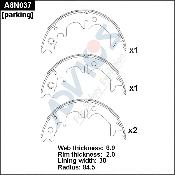 Brake Shoe Set (A8N037)