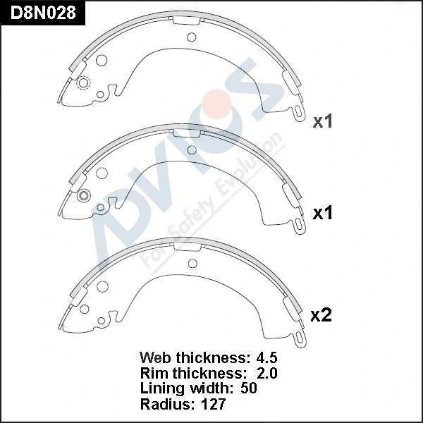 Brake Shoe Set (D8N028)