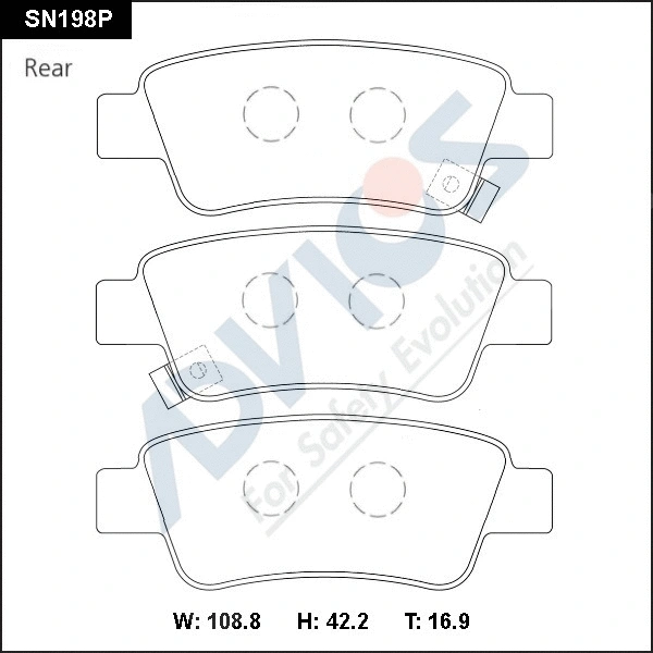 Brake Pad Set, disc brake (SN198P)