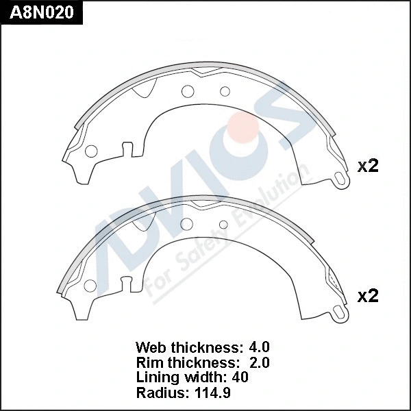 Brake Shoe Set (A8N020)
