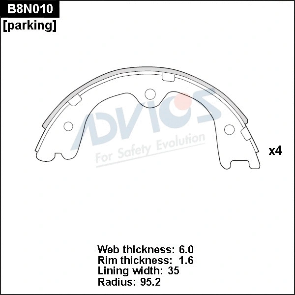 Brake Shoe Set (B8N010)