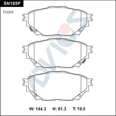 Brake Pad Set, disc brake (SN193P)