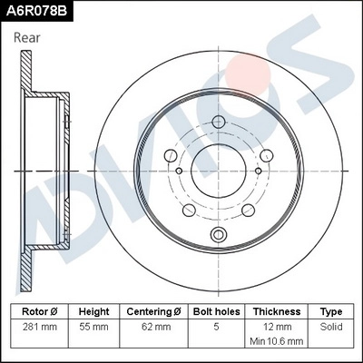 Brake Disc (A6R078B)