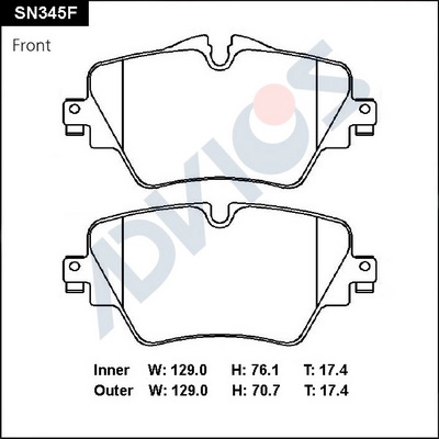 Brake Pad Set, disc brake (SN345F)