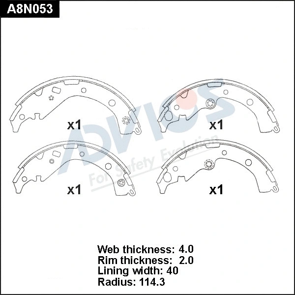 Brake Shoe Set (A8N053)