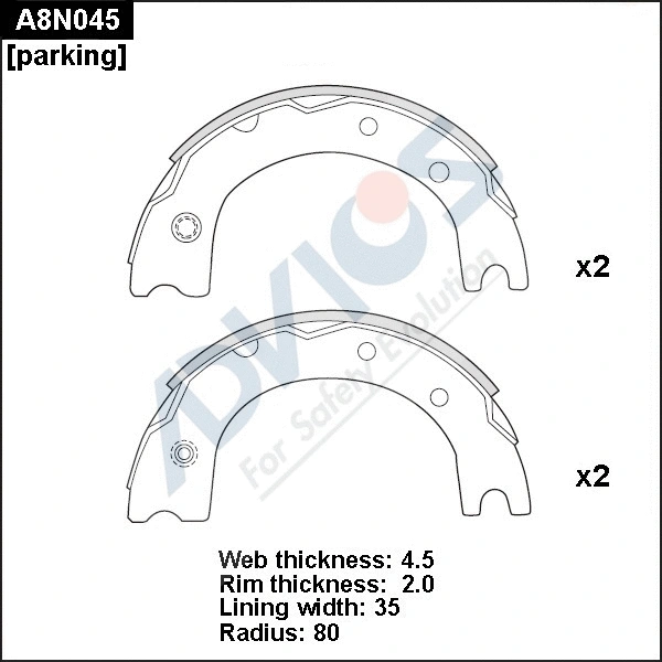 Brake Shoe Set (A8N045)