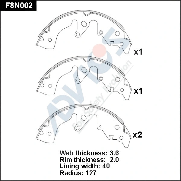 Brake Shoe Set (F8N002)