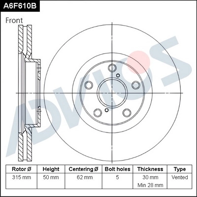 Brake Disc (A6F610B)