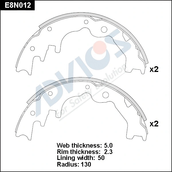 Brake Shoe Set (E8N012)