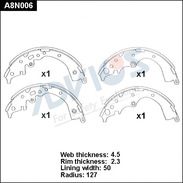 Brake Shoe Set (A8N006)