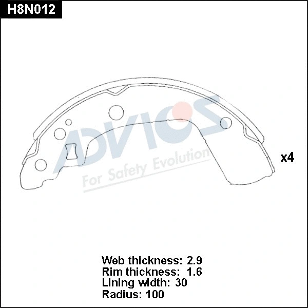 Brake Shoe Set (H8N012)