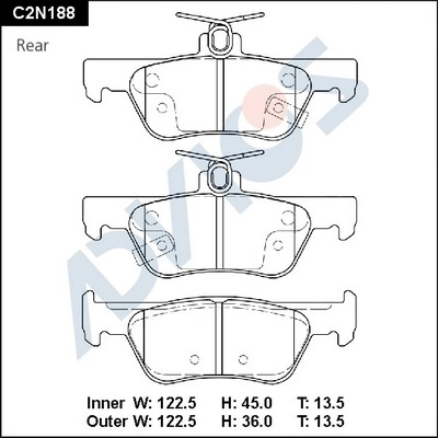 Brake Pad Set, disc brake (C2N188)